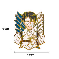 Pin de Esmalte de Alta Calidad de Anime AOT Levi, Versión Vendada, Alas de la Libertad, Broche Metálico para Decorar Chaquetas y Mochilas