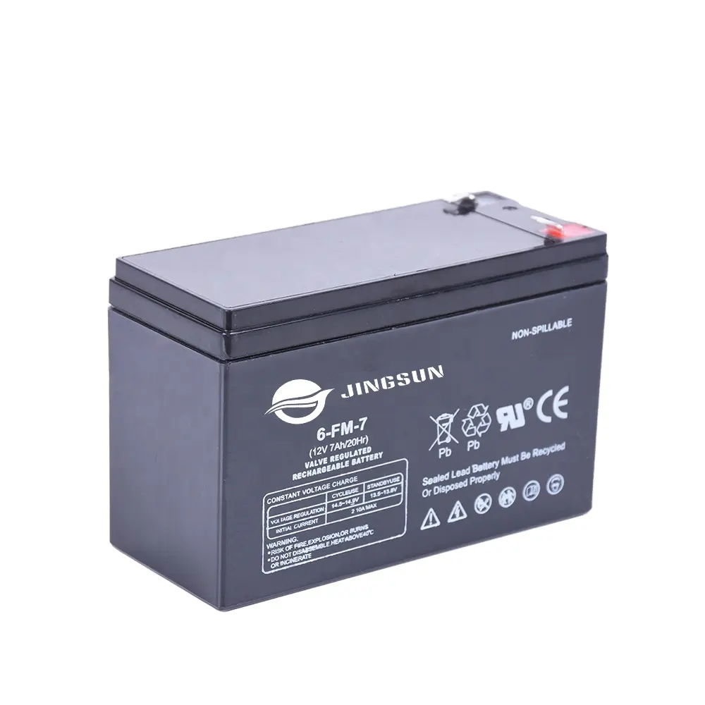 Jingsun vendita calda buon prezzo solare 12V 7Ah agm batterie ad alta efficienza di conversione valvola-regolata batteria al piombo