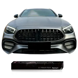 Warna Matte Auto Wrap Film mobil bungkus bahan PET Ultra Sub AMG gunung abu-abu udara gelembung Gratis stiker mobil abu-abu