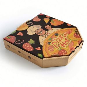 Boîte à pizza en carton ondulé de 3 pouces de haut, noire avec revêtement UV, logo personnalisé pour barbecue, impression en relief pour sushi - Product Image 3