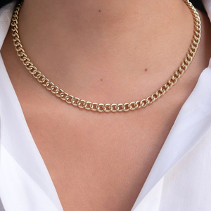 Nuovo Disegno 18K Placcato <span class=keywords><strong>Oro</strong></span> Dei Monili Della Catena In Acciaio Inox di Spessore Minimalista Chunky Curb Catena a maglia della <span class=keywords><strong>Collana</strong></span> per Le Donne - Product Image 5