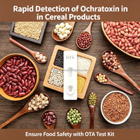 Kit de test rapide de l'ochratoxine A (OTA) – Détection de mycotoxines par flux latéral à l'or colloïdal pour céréales, aliments, maïs, blé, riz – Test de sécurité alimentaire