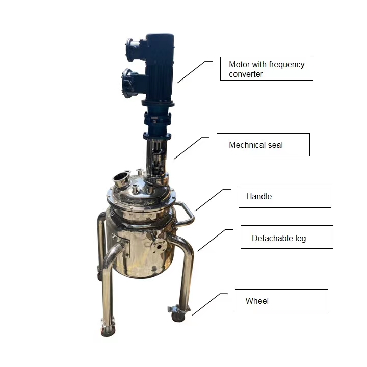 Реактор из нержавеющей стали, Химический Промышленный биореакционный миксер, смесь, ферментационный сосуд, химический реактор