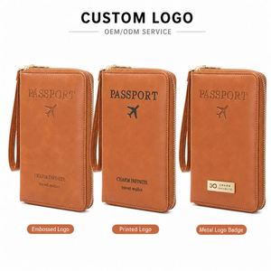 Cartera Porta Tarjetas RFID 2026, Oferta Especial, Estuche para Pasaporte de Cuero PU Personalizado, Bolsa de Viaje Multifuncional - Product Image 2