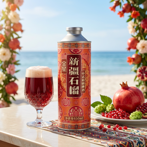 [<span class=keywords><strong>Tienda</strong></span> <span class=keywords><strong>Oficial</strong></span>] Cerveza Artesanal China KINGSTAR Pomegranate, 650 ml * 6 Latas, 4.1% ABV, para Fiestas y Bares - Product Image 1