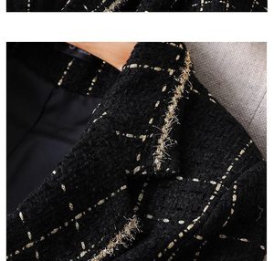Novo <span class=keywords><strong>Blazer</strong></span> Feminino Grande de Moda Casual com Estampa Xadrez - Product Image 4