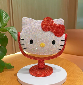 Dessin animé belle Bling Bonjour Kt miroir plastique diamant bricolage miroir de maquillage Girly princesse Kitty <span class=keywords><strong>chat</strong></span> miroir - Product Image 4
