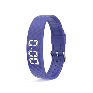 Fitur Unik Jam Tangan Silikon Tanpa Layar Jam Digital LED Gelang yang Dapat Disesuaikan Tampilan Waktu/Tanggal Getaran Jam Tangan Pria - Product Image 4