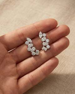 14K Gold Trendy Natural Stone Bezel Setting <b>Earrings</b> | Handmade <b>Fine</b> Jewelry | Party | Factory Direct Wholesale - Product Image 4