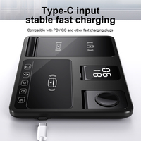 Cargador Inalámbrico con Reloj Despertador Táctil, Rotación Automática, 3 en 1, Reloj Despertador Digital, Ideal para iPhone 15 Pro Max
