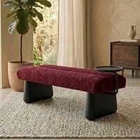 Banc de fin de canapé/lit en tissu, style nordique minimaliste moderne, en bois, pour la maison, sans assemblage, idéal pour hôtel, restaurant, villa
