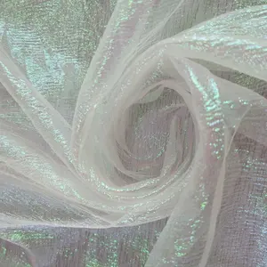 로리타 원피스 웨딩 장식 도매 크레이프 오간자 직물 Mikado 두 톤 컬러 무지개 빛깔의 얇은 명주 그물 직물
