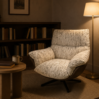 Fauteuil de détente en tissu doux de style italien moderne et luxueux pour salons, hôtels, appartements