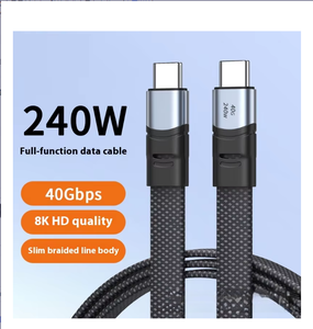 PASTALL Vente en gros 4.0 Usb C 40Gbps Câble plat PD100W Type C Chargement rapide Câbles de données 8K Fil plat pour téléphone vers Android - Product Image 2