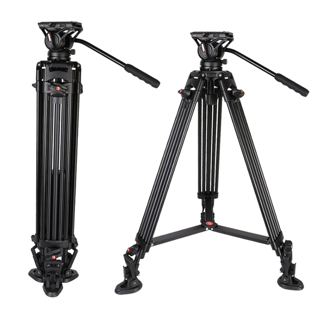 COMAN DX16Q5S Professional Heavy Duty Aluminum Tripod Video Camera Tripod With Fluid Head