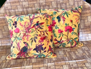 Beautiful Jungle Hand Block Print Velvet Cushion <b>Cover</b> Square Throw Pillowcase Decorative <b>Sofa</b> Hotel Home Decor - Product Image 1