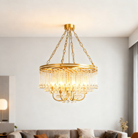 Lámpara de Araña de Cristal Estilo Americano Francés, Lujo, LED Regulable, Alto CRI 90, Tamaños Personalizados, Garantía de 3 Años para Iluminación de Sala de Estar