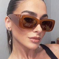 Lunettes de soleil carrées pour femmes, monture intégrale, verres PC UV400, en acétate rose - Style rétro chic et tendance pour petits visages