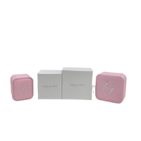 Boîte cadeau pour bijoux en cuir PU rose doux au toucher, épaisseur 2 mm, recyclable, personnalisable en gros