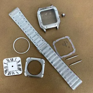 38mm Square Watch Case 316L Steel Watch Accessories Repair and Modification Parts for NH35 NH36 Automatic Movements