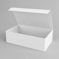 Caja de Regalo Magnética Plegable Profunda A4 Blanca de Lujo con Textura de Lino Fino, Caja de Embalaje de Cartón Rígido con Acabado Mate Suave