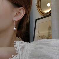 Boucles d'oreilles longues élégantes pour femmes, bijoux de mariage, cadeaux d'anniversaire, perles d'eau douce naturelles