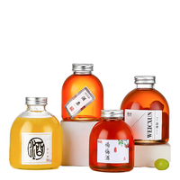 Bouteille en verre ronde mate Solent 500ml 350ml 250ml avec bouchon en aluminium pour jus, café et autres boissons