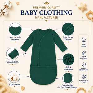 Combinaison pour bébé en tricot côtelé à manches longues, impression personnalisée ODM, vêtements unisexes pour bébé, faible MOQ, vente chaude - Product Image 5