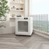 Séchoir à poils pour animaux de compagnie (chats et chiens) 65L, grande capacité, faible bruit, soin aux ions négatifs, stérilisation à l'ozone, cabine de séchage automatique pour animaux