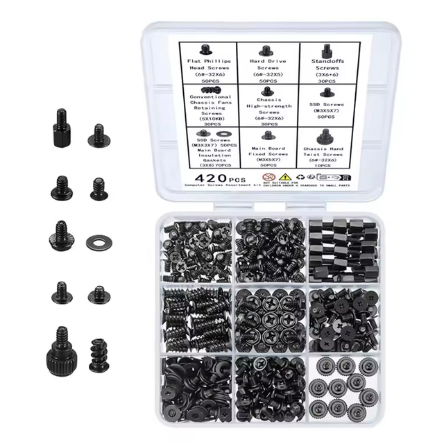 420PCS Computer Screw Kit Motherboard Laptop Case PC Fan HDD SSD Replacement Screws