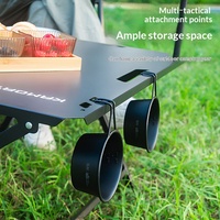 Table carrée tactique IGT pour l'extérieur, ouverture rapide, réglage de la hauteur sur cinq niveaux, portable, pliable, légère, pour le camping et les pique-niques