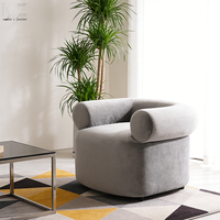 Fauteuil de salon de style moderne, chaise en tissu blanc, revêtement en bouclette, fauteuil d'appoint, fauteuil d'appoint en bouclette