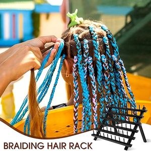 Estante plegable de madera para trenzar el cabello, soporte de exhibición para peluquería, estante para trenzar el cabello, manta, escaleras y estantes, 60 carretes - Product Image 5