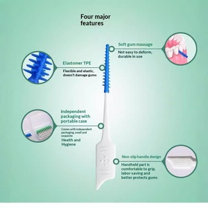 Cure-dents interdentaires en silicone avec fil, brosses à dents jetables pour le nettoyage buccal - Product Image 3