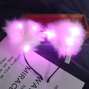 Bandeau lumineux fait à la main en fausse fourrure Cosplay chat <span class=keywords><strong>loup</strong></span> renard oreilles <span class=keywords><strong>de</strong></span> chien - Product Image 6