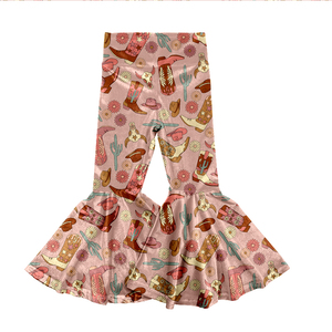 HotYulan Selling Kids Baby Boutique Halloween Print Bell Bottoms bambini ragazze morbido tessuto di <span class=keywords><strong>velluto</strong></span> caldo grandi <span class=keywords><strong>pantaloni</strong></span> svasati - Product Image 3