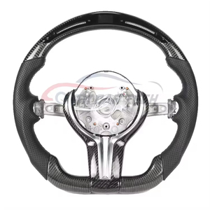 Volant en fibre de carbone et cuir avec LED pour <span class=keywords><strong>BMW</strong></span> Série 3 <span class=keywords><strong>5</strong></span> F10 F15 F30 <span class=keywords><strong>F80</strong></span> - Product Image 1