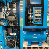 Compresseur d'air à vis monophasé industriel portable 3kw 8bar avec réservoir d'air moteur 5hp SPM-3T composant de base lubrifié inclus