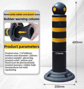 Postes de seguridad <span class=keywords><strong>desmontables</strong></span> para estacionamiento, con franjas reflectantes, barreras de seguridad, postes de estacionamiento con resorte, para montaje en suelo para carreteras. - Product Image 3