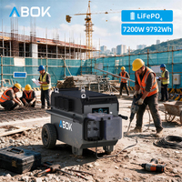 Estación de Energía Portátil Todo en Uno ABOK 110V/220V LiFePO4 10000Wh, Generador Solar con Batería de Respaldo