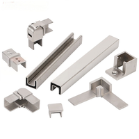Connecteur horizontal en acier inoxydable 304 au design moderne, 25*21mm, pour garde-corps de rampe d'escalier, HL HL-R1, finition satinée brossée, réglable