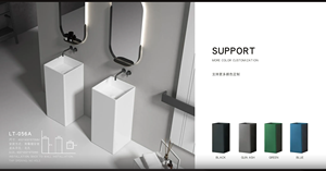 Lavabo de pedestal moderno BIYA con lavabo de cerámica <span class=keywords><strong>en</strong></span> forma de barco Instalación independiente suave y fácil de limpiar Garantía de 5 años - Product Image 3