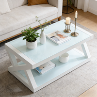 Table basse moderne et simple, meuble TV - Verre trempé noir, hauteur réglable, structure en acier inoxydable, meubles de salon