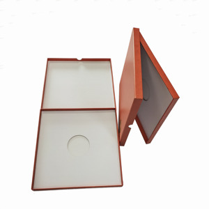 Caja de embalaje de cajón de estampado dorado de lujo Caja de papel de regalo con tapa abatible naranja de alta calidad para cinta de registro <span class=keywords><strong>The</strong></span> Tape Project - Product Image 5