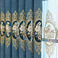 Rideaux de salon occultants en polyester tissé jacquard de style européen de luxe avec des tailles personnalisables pour la maison