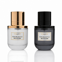 Personnalisation de flacons de parfum en verre de 50 ml et 100 ml, flacons de parfum ronds avec vaporisateur, autocollants personnalisés pour flacons de parfum avec bouchon magnétique