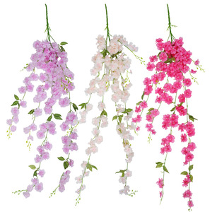 Décoration murale en fleurs de cerisier artificielles pour mariage, maison, style bohème, décoration florale en plastique pour intérieur - Product Image 2