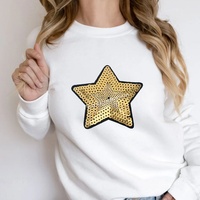 Patchs brodés personnalisés avec logo étoile en paillettes à repasser pour chemise, sac, vêtements
