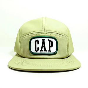 5-Panel Snapback <b>Cap</b> Unisex Adjustable Street Style Canvas Hat Spring Summer Casual Green Logo Front Panel - Product Image 1