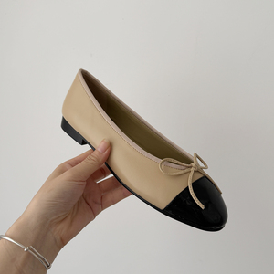 Bailarinas para <span class=keywords><strong>mujer</strong></span>, <span class=keywords><strong>zapatos</strong></span> sin cordones con lazo suave y elegante, <span class=keywords><strong>Beige</strong></span>, <span class=keywords><strong>charol</strong></span>, negro, para oficina, fiesta, boda, negocios, informales - Product Image 4